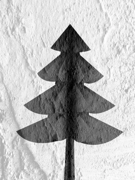 Árbol de navidad en pared de cemento Textura de fondo — Foto de Stock