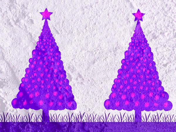 Рождественская елка на стене цемента — стоковое фото