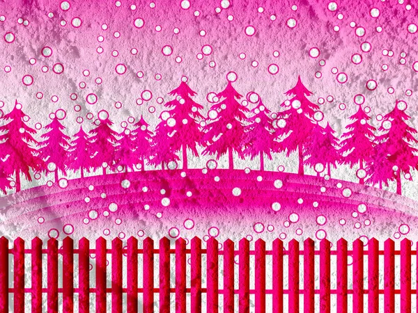 Christmas tree  on Cement wall Background texture — Stock Photo, Image