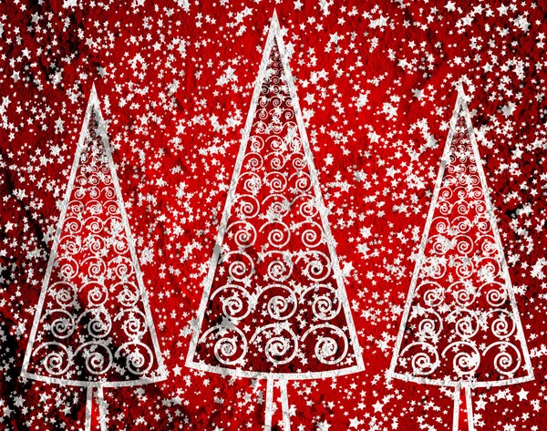 Christmas tree  on Cement wall Background texture — Stock Photo, Image
