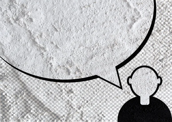 Les gens pensent que les gens parlent et la bulle de parole sur le mur de ciment — Photo