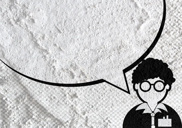 Mensen denken mensen praten en tekstballon op Cement muur — Stockfoto