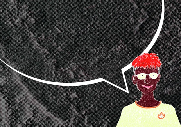 İnsanların düşünme insanlar konuşmak ve konuşma balonu çimento duvar 