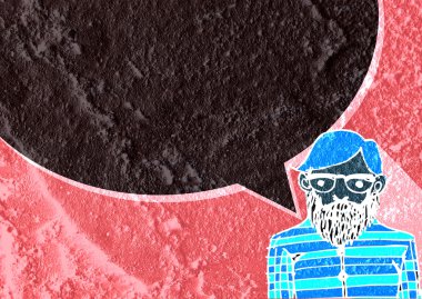 İnsanların düşünme insanlar konuşmak ve konuşma balonu çimento duvar 