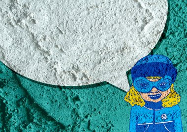 İnsanların düşünme insanlar konuşmak ve konuşma balonu çimento duvar 