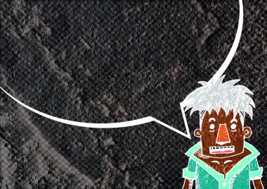 İnsanların düşünme insanlar konuşmak ve konuşma balonu çimento duvar 