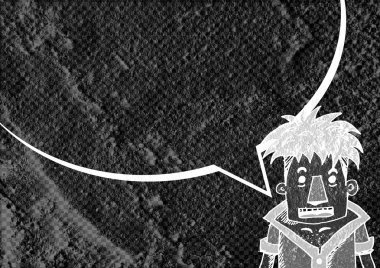 İnsanların düşünme insanlar konuşmak ve konuşma balonu çimento duvar 