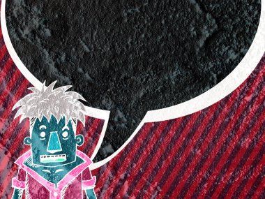 İnsanların düşünme insanlar konuşmak ve konuşma balonu çimento duvar 