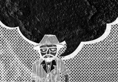 İnsanların düşünme insanlar konuşmak ve konuşma balonu çimento duvar 