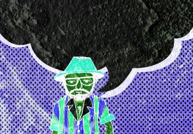 İnsanların düşünme insanlar konuşmak ve konuşma balonu çimento duvar 