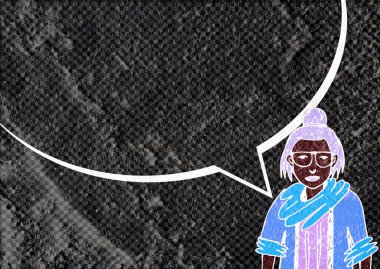 İnsanların düşünme insanlar konuşmak ve konuşma balonu çimento duvar 