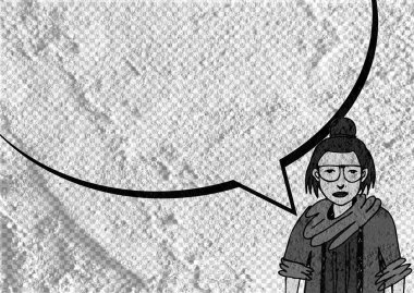 İnsanların düşünme insanlar konuşmak ve konuşma balonu çimento duvar 