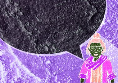 İnsanların düşünme insanlar konuşmak ve konuşma balonu çimento duvar 