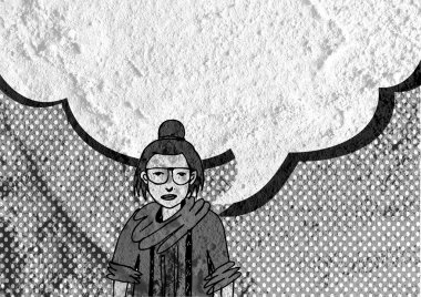 İnsanların düşünme insanlar konuşmak ve konuşma balonu çimento duvar 