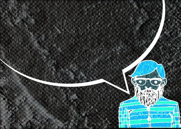 İnsanların düşünme insanlar konuşmak ve konuşma balonu çimento duvar 