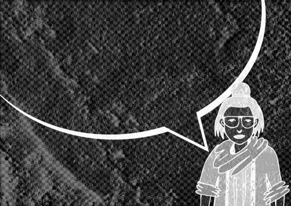 İnsanların düşünme insanlar konuşmak ve konuşma balonu çimento duvar 