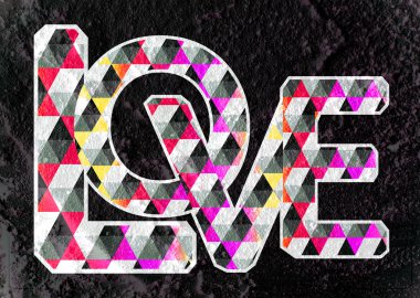 Sevgililer günü kartı çimento duvar adam aşk yazı tipi