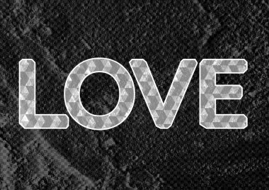 Sevgililer günü kartı çimento duvar adam aşk yazı tipi