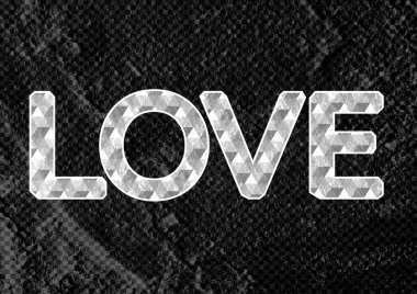 Sevgililer günü kartı çimento duvar adam aşk yazı tipi