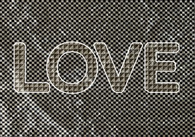 Sevgililer günü kartı çimento duvar arka plan için yazı tipi seviyorum