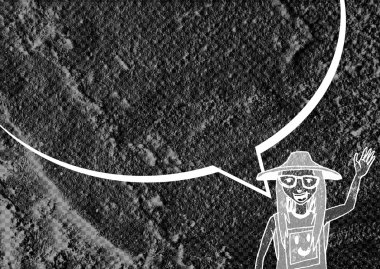 İnsanların düşünme insanlar konuşmak ve konuşma balonu çimento duvar 