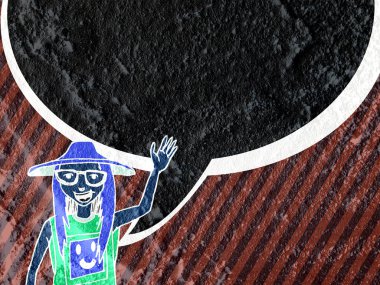 İnsanların düşünme insanlar konuşmak ve konuşma balonu çimento duvar 