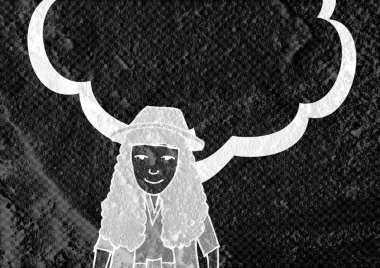 İnsanların düşünme insanlar konuşmak ve konuşma balonu çimento duvar 