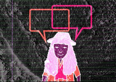 İnsanların düşünme insanlar konuşmak ve konuşma balonu çimento duvar 