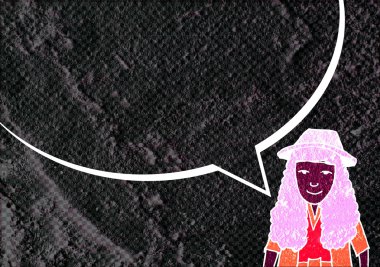 İnsanların düşünme insanlar konuşmak ve konuşma balonu çimento duvar 