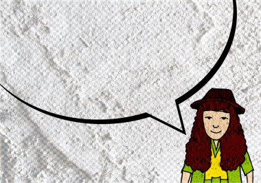 İnsanların düşünme insanlar konuşmak ve konuşma balonu çimento duvar 