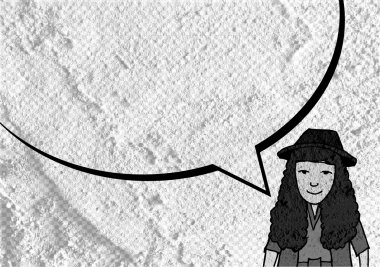 İnsanların düşünme insanlar konuşmak ve konuşma balonu çimento duvar 