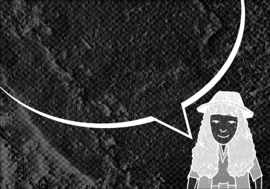 İnsanların düşünme insanlar konuşmak ve konuşma balonu çimento duvar 