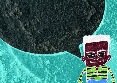 İnsanların düşünme insanlar konuşmak ve konuşma balonu çimento duvar 