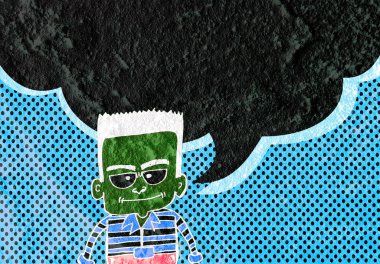 İnsanların düşünme insanlar konuşmak ve konuşma balonu çimento duvar 