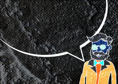 İnsanların düşünme insanlar konuşmak ve konuşma balonu çimento duvar 