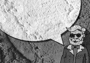 İnsanların düşünme insanlar konuşmak ve konuşma balonu çimento duvar 