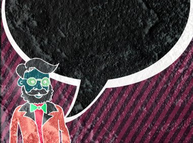 İnsanların düşünme insanlar konuşmak ve konuşma balonu çimento duvar 