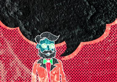 İnsanların düşünme insanlar konuşmak ve konuşma balonu çimento duvar 