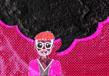 İnsanların düşünme insanlar konuşmak ve konuşma balonu çimento duvar 