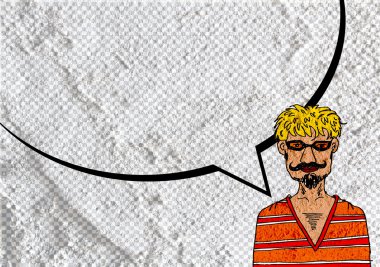 İnsanların düşünme insanlar konuşmak ve konuşma balonu çimento duvar 