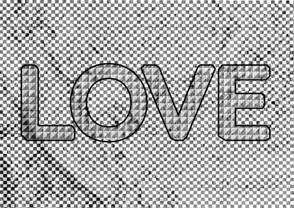 LOVE Font Type for Valentines day card on Cement wall Background — Stock Photo, Image