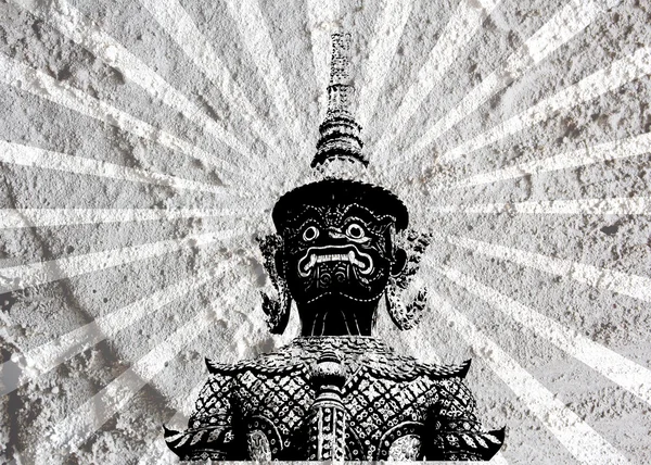 Тайский гигантский искусство на стене цемента Фоновая текстура — стоковое фото