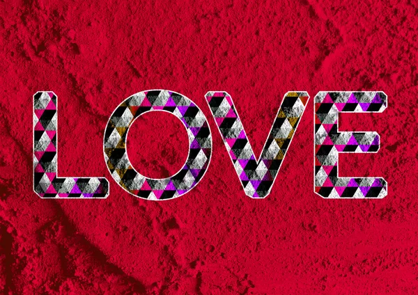 KÆRLIGHED Font Type til Valentines dagskort på Cement væg Backgroun - Stock-foto