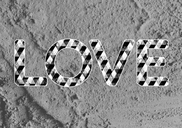 LOVE Type de police pour Valentines carte sur mur de ciment Backgroun — Photo