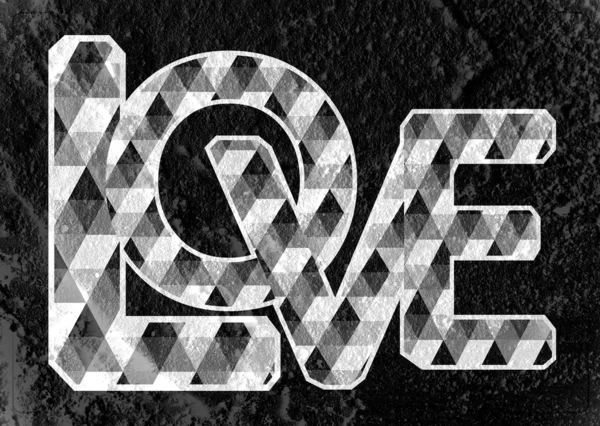Τύπος γραμματοσειράς αγάπη για ημέρα του Αγίου Βαλεντίνου κάρτα στον τοίχο τσιμέντου αμουδερές — Φωτογραφία Αρχείου