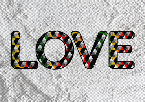 LOVE Type de police pour Valentines carte sur mur de ciment Backgroun — Photo