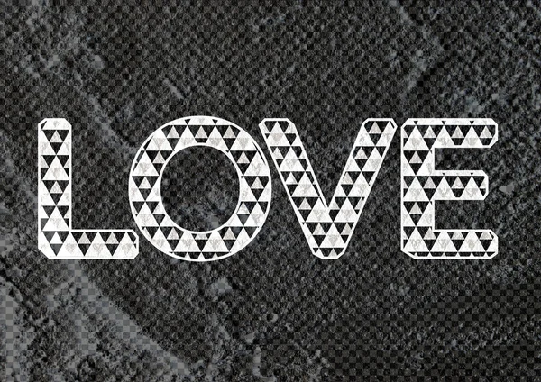 LOVE  Font Type for Valentines day card on Cement wall Backgroun — Stock Photo, Image