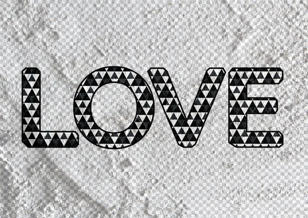 Tipo de fuente LOVE para tarjeta de San Valentín en la pared de cemento Backgroun —  Fotos de Stock