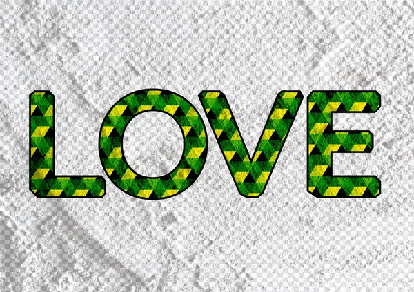 Szerelem a betűtípust, a Valentin-nap kártya Cement falon háttere — Stock Fotó