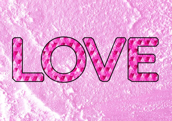 KÆRLIGHED Font Type til Valentines dagskort på Cement væg Baggrund - Stock-foto